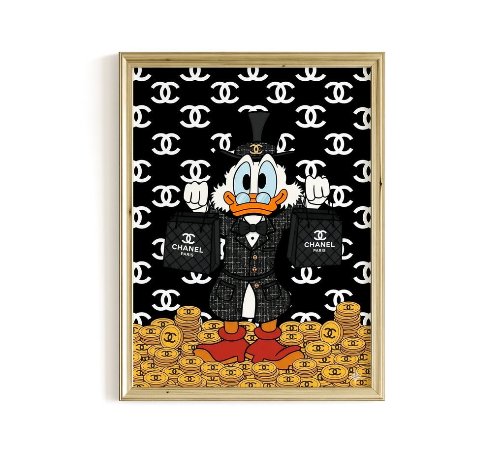 Black & Gold Chanel Duck Wall Art