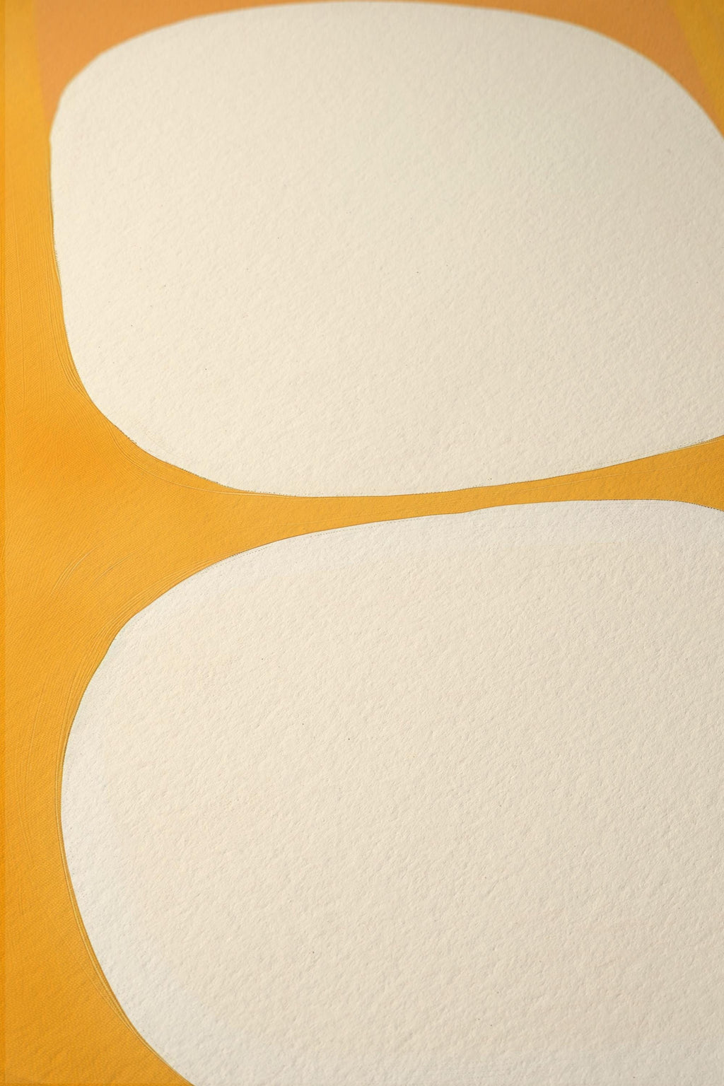 Mid Century Abstract Print, Warm Yellow Organic Shapes, Scandinavian Wall Decor