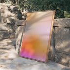 Orange Gradient Art Print, Peach Pink Abstract Poster, Modern Wall Decor