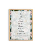 Fruit of the Spirit Wall Art Print, Floral Christian Decor, Galatians Poster