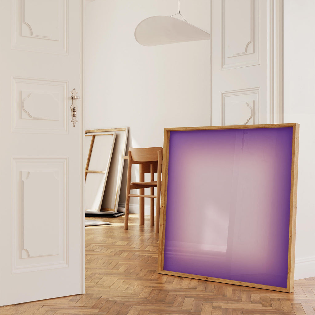 Purple Gradient Poster, Lavender Ombre Wall Art, Minimalist Zen Canvas Print