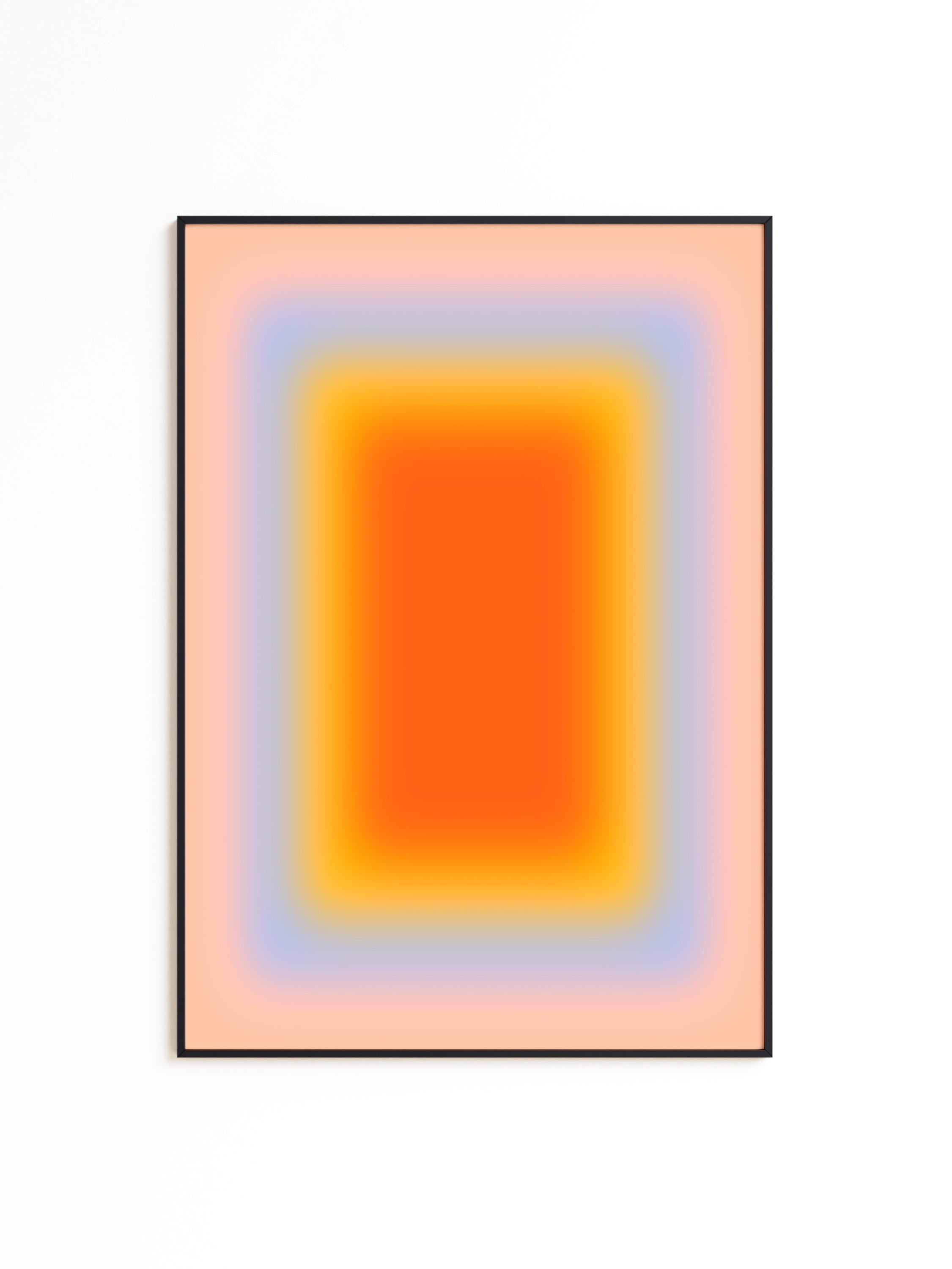 Sunset Wall Art Print, Orange Yellow Gradient, Soft Abstract Room Decor