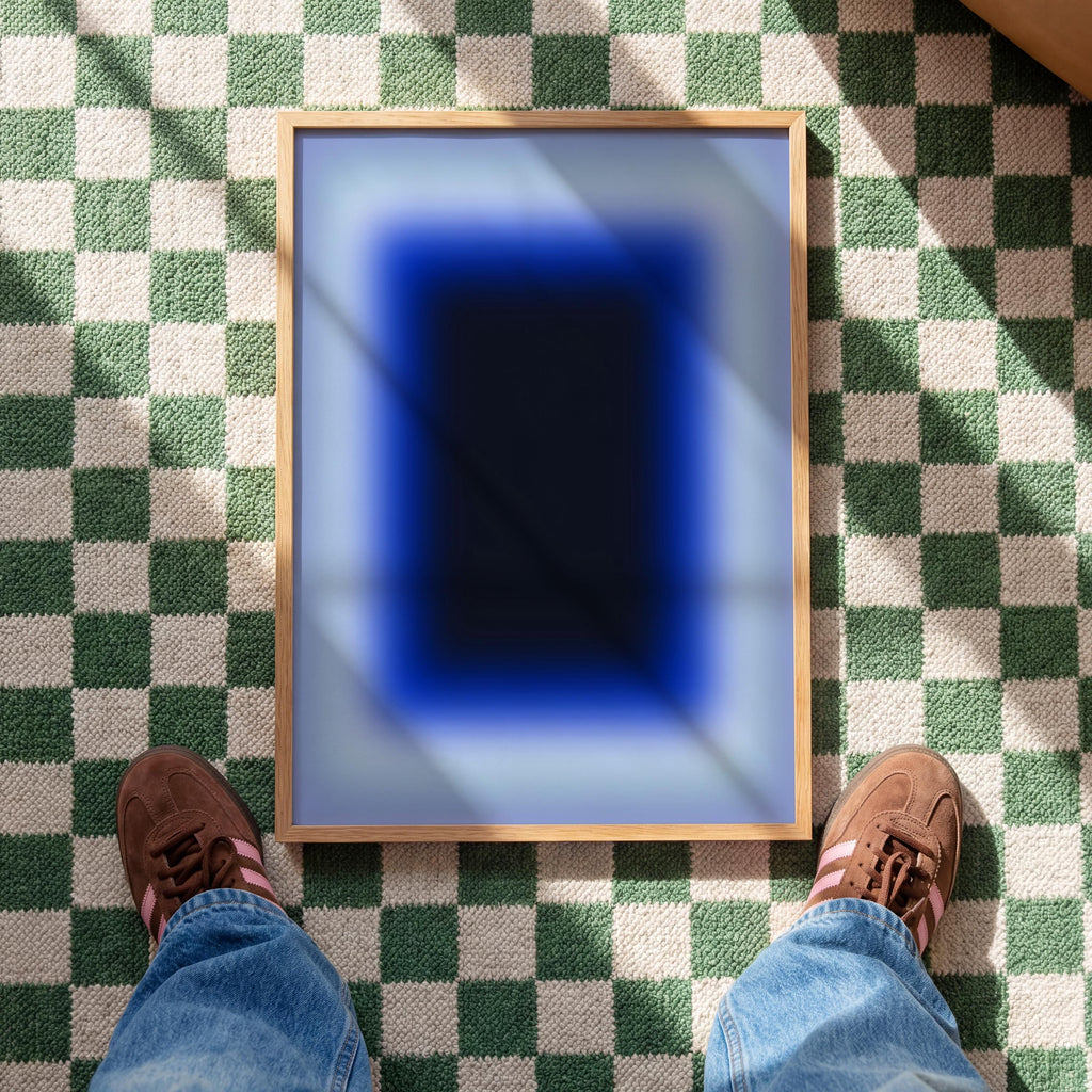 Blue Gradient Art Print, Navy Cobalt Abstract Poster, Modern Wall Decor