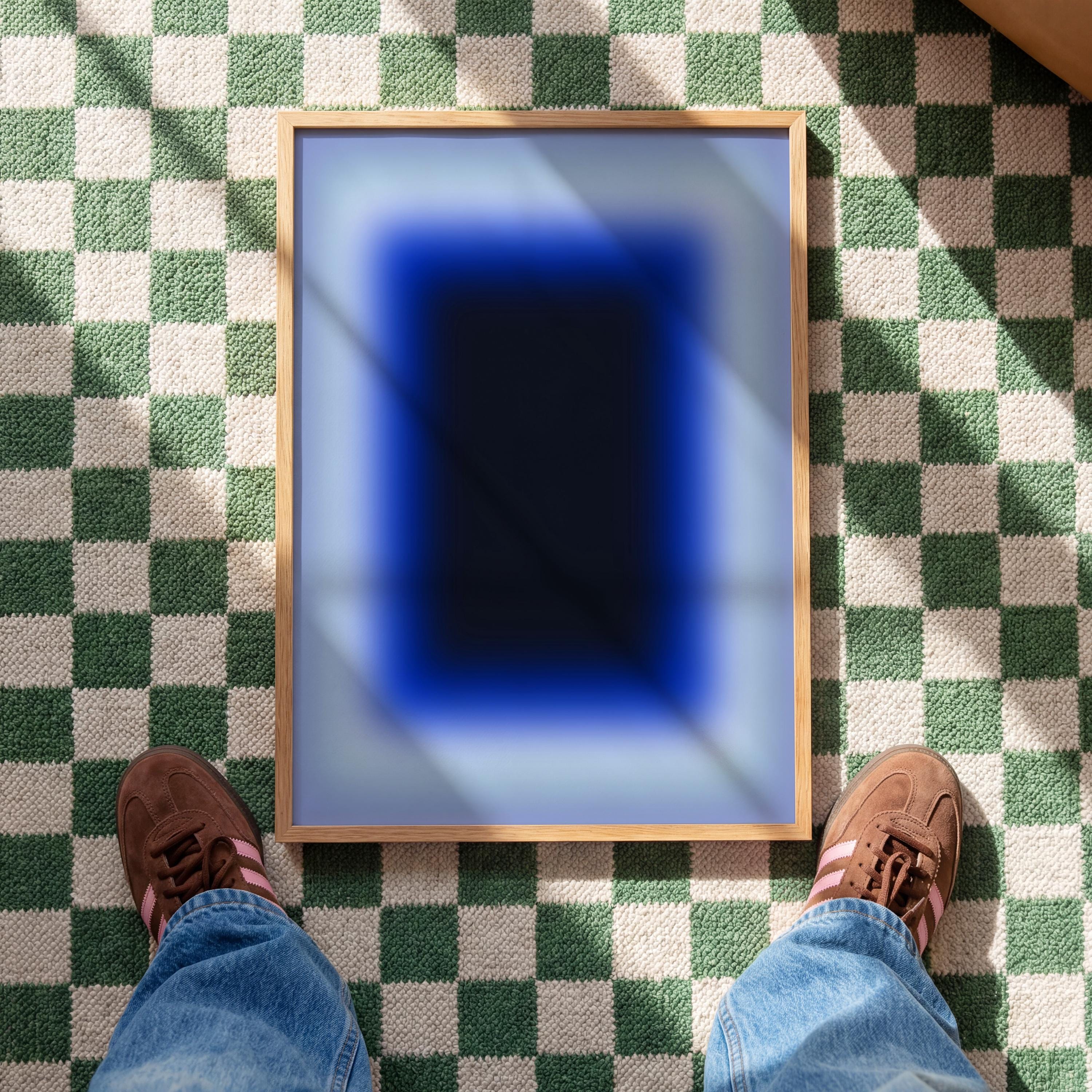 Blue Gradient Art Print, Navy Cobalt Abstract Poster, Modern Wall Decor