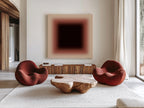 Mocha Brown Gradient Square Art Print, Neutral Contemporary Wall Decor