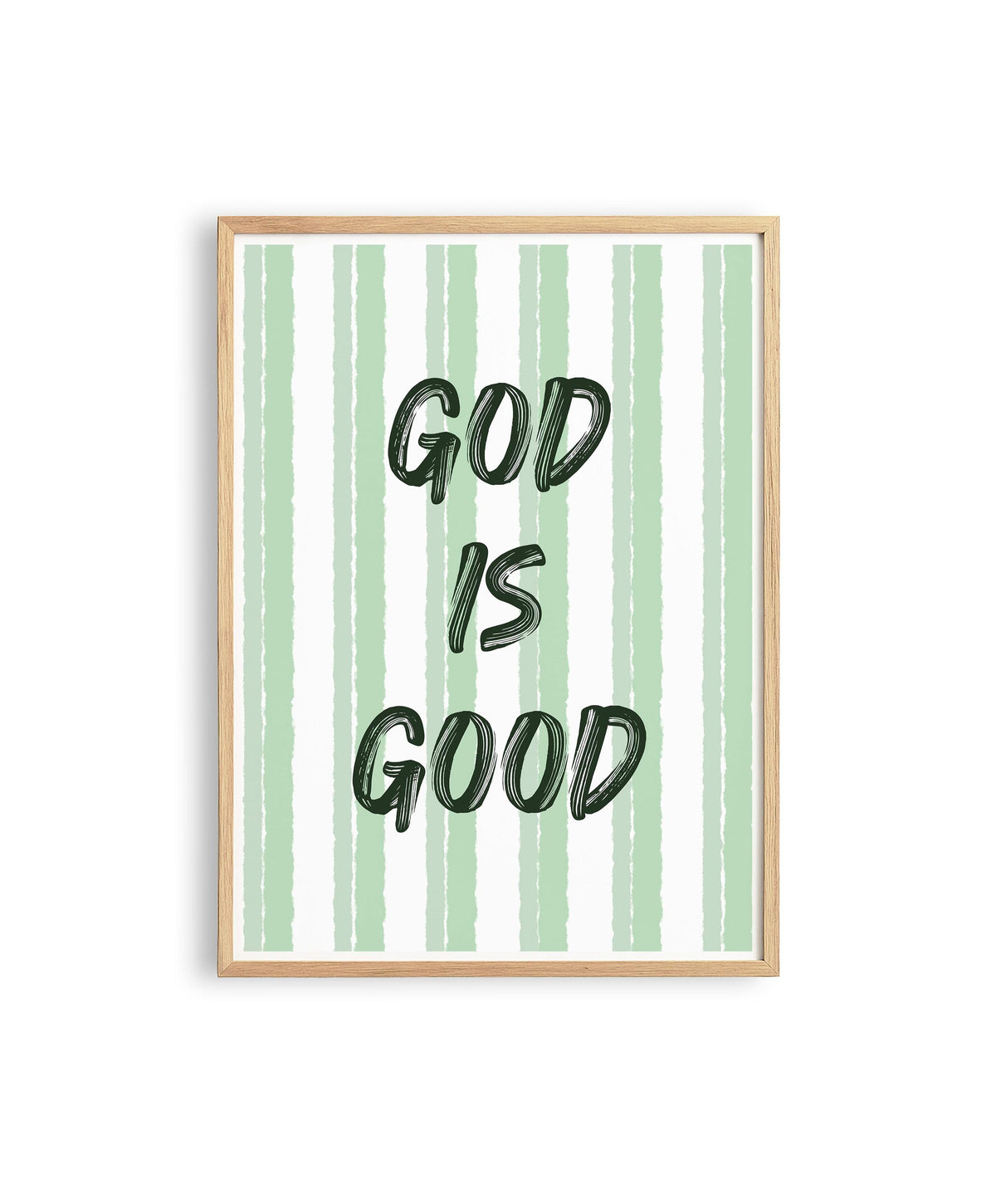 God Is Good Print, Christian Wall Art, Sage Green Faith Poster