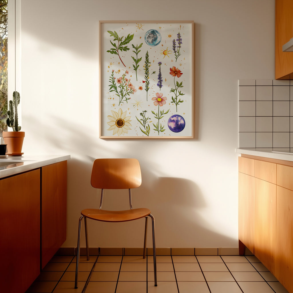 Cosmic Florals – Celestial Botanical Wall Art - And A Little More