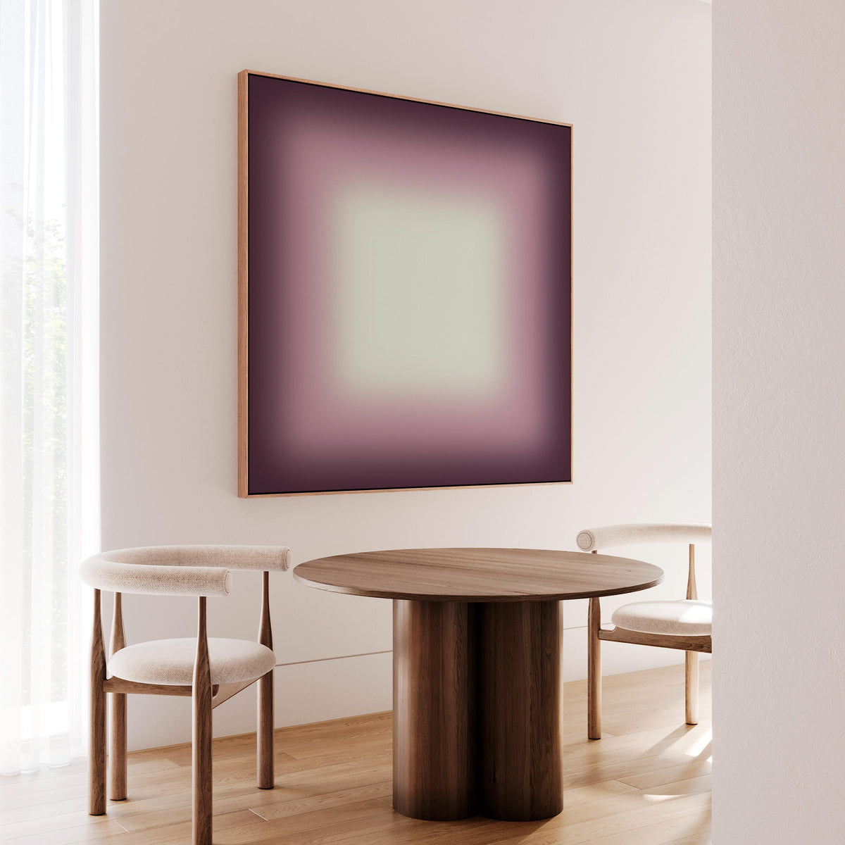 Purple Framed Wall Art, Dark Violet Gradient Print, Moody Lavender Canvas Print, Fall Art