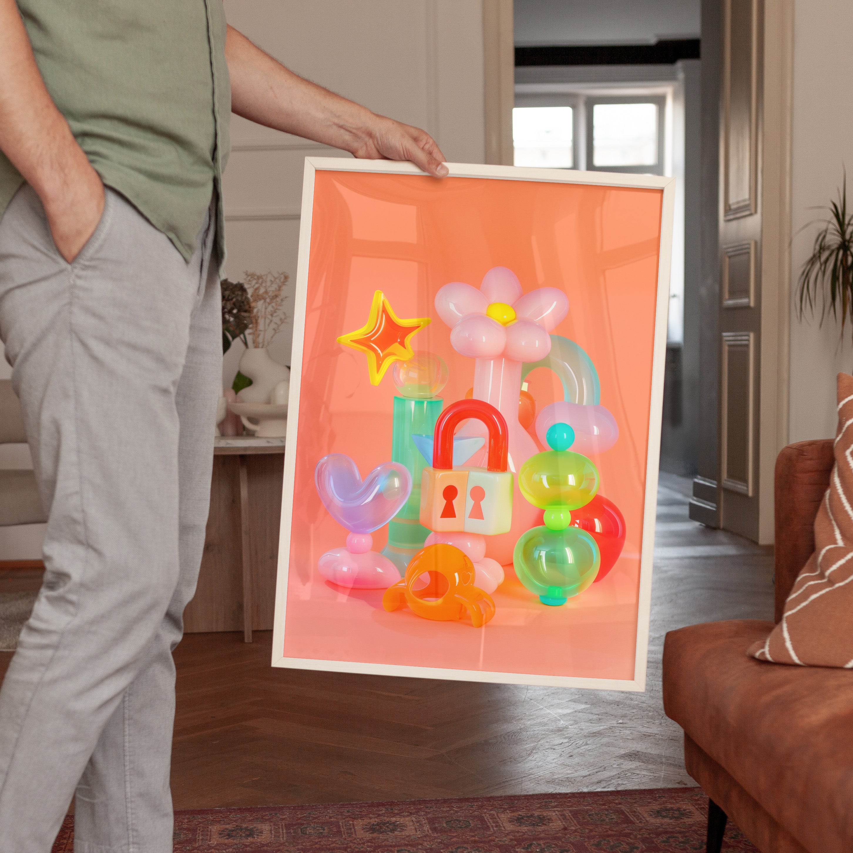 Glossy Pastel Heart & Star Wall Print - And A Little More