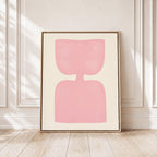 Pink Abstract Art Print, Minimalist Shape Poster, Soft Modern Wall Decor