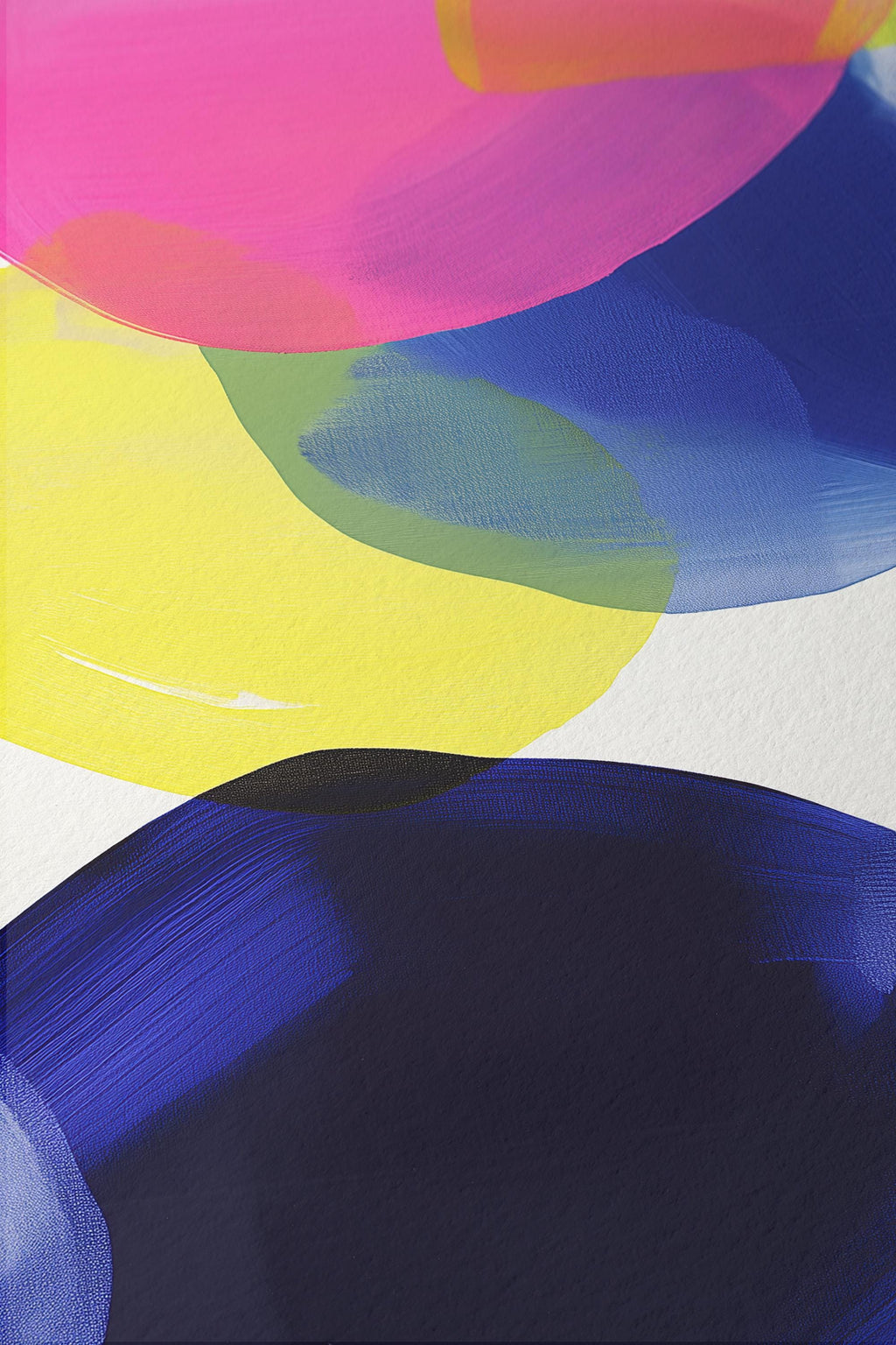 Colorful Abstract Wall Art, Pink Yellow Blue Brushstroke Print, Modern Bold Decor