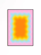 Pastel Abstract Art Print, Candy Color Gradient, Pink Wavy Wall Decor, Kids Nursery Canvas Wall Art