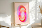 Pink Abstract Art Print, Colorful Gradient Wall Decor, Modern Aura Poster