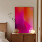 Neon Purple Gradient Wall Art Printable, Vaporwave Aesthetic Poster, Bold Abstract Modern Decor, Glow Effect