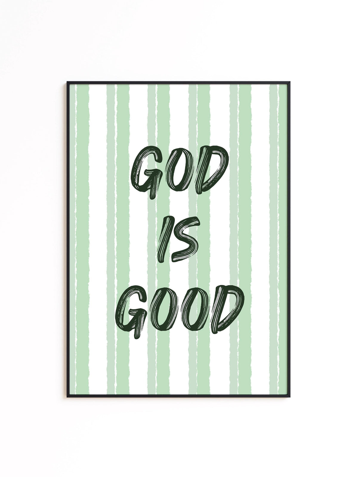 God Is Good Print, Christian Wall Art, Sage Green Faith Poster