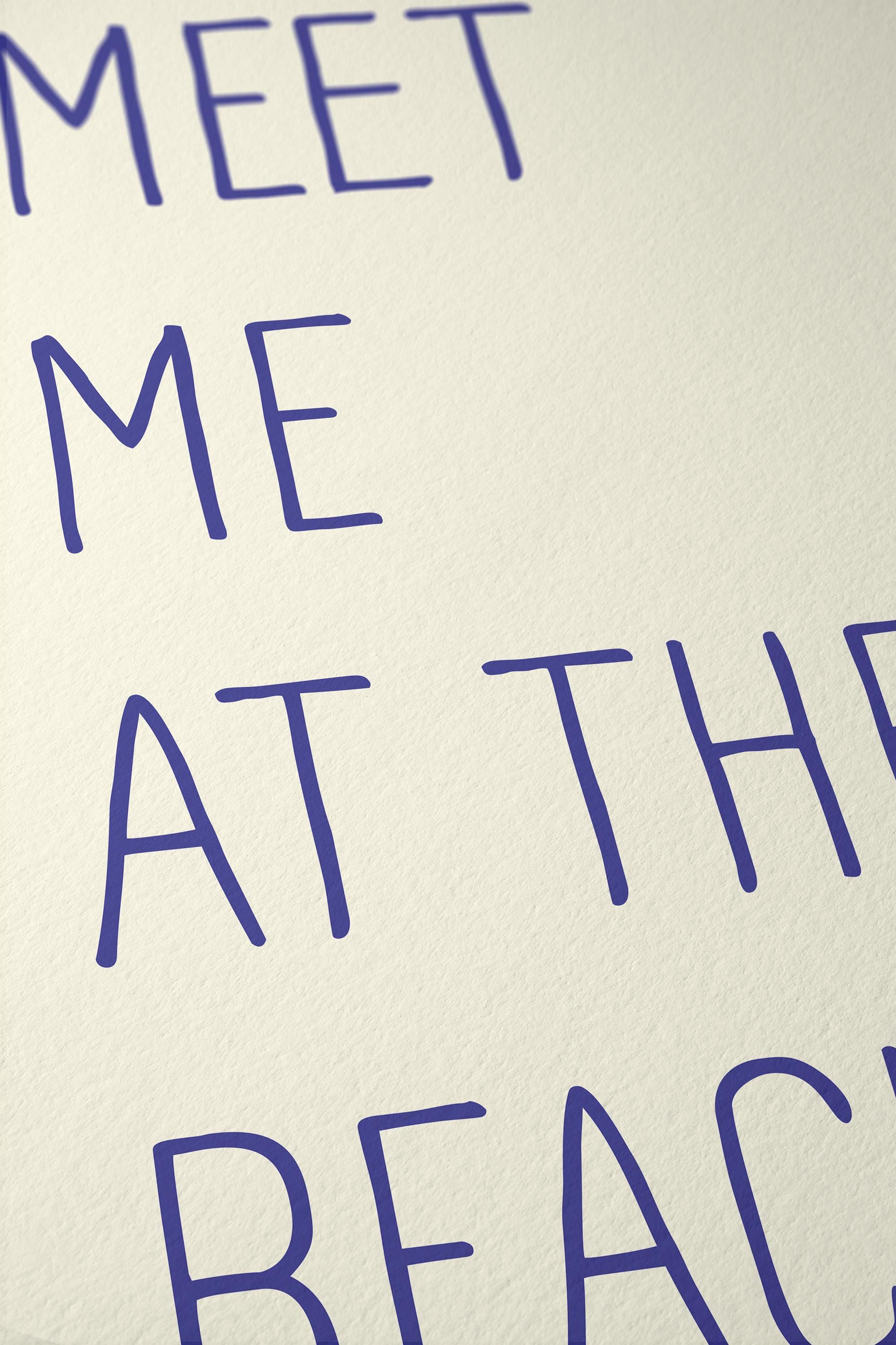 Meet me at the beach poster, Beach Quote Print, Meet Me at the Beach Poster, Minimal Coastal Decor