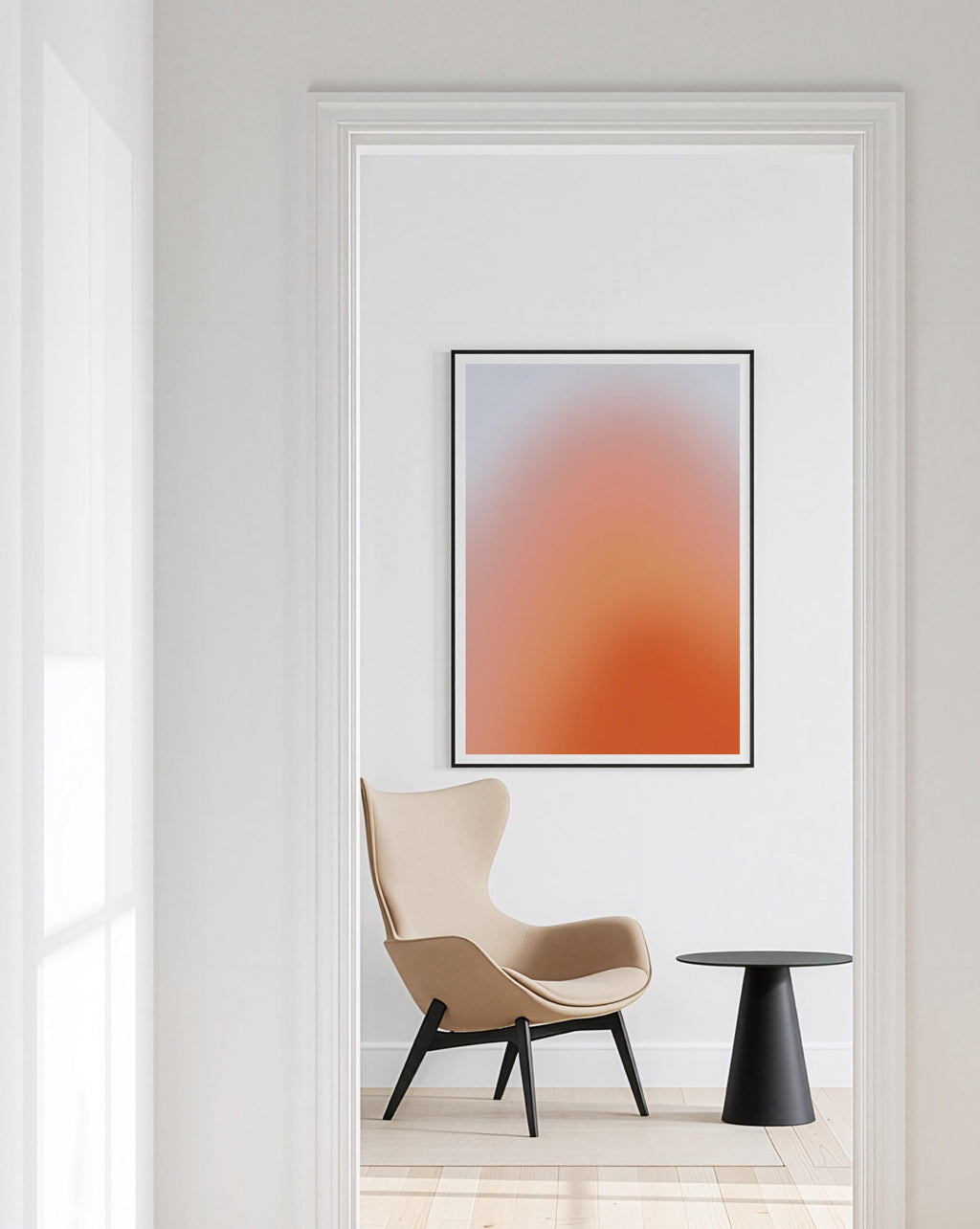 Lilac Peach Sunset Gradient Wall Art, Aura Glow Poster, Dreamy Minimal Abstract Print