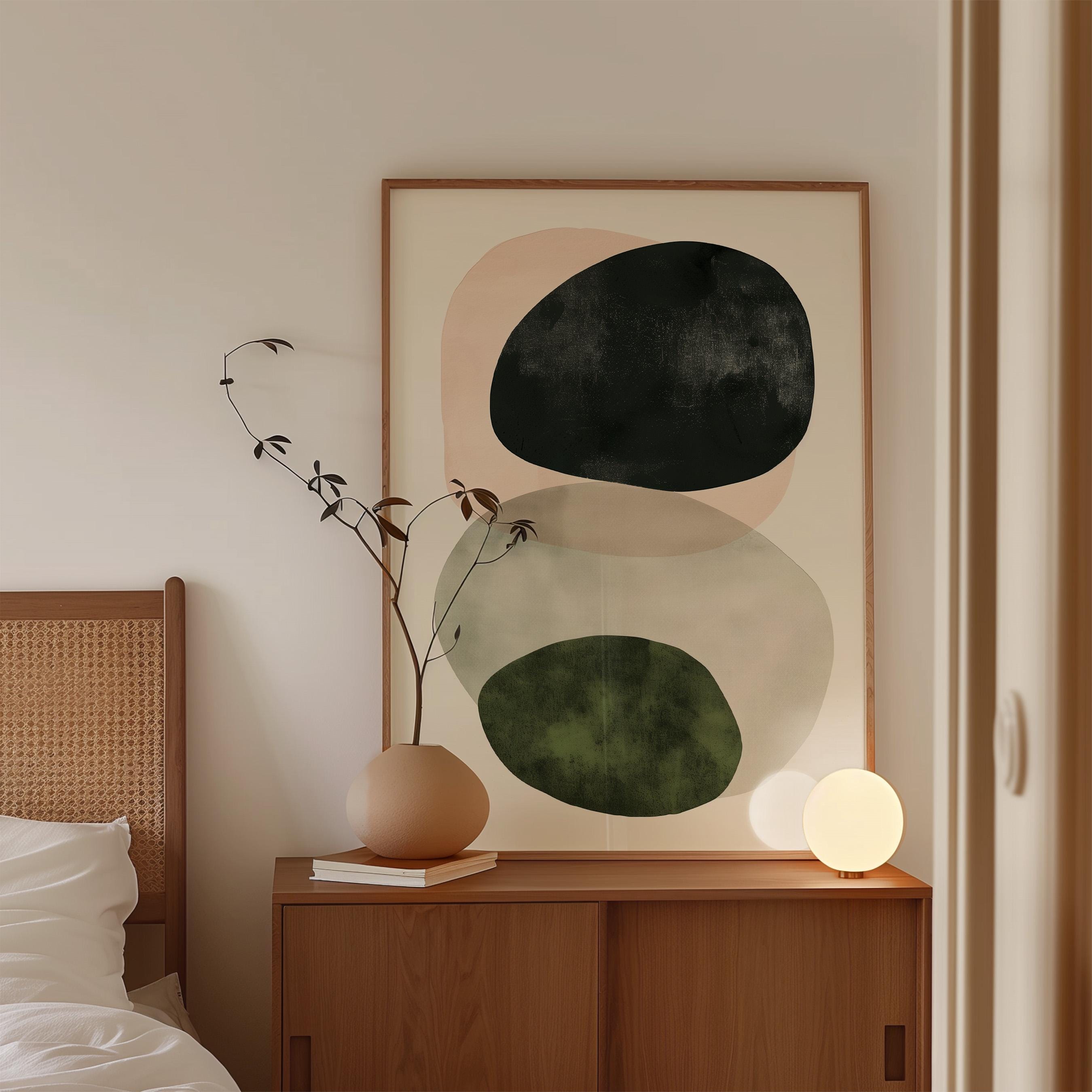 Neutral Abstract Shapes Print, Beige Organic Wall Art, Minimal Earth Tone Decor