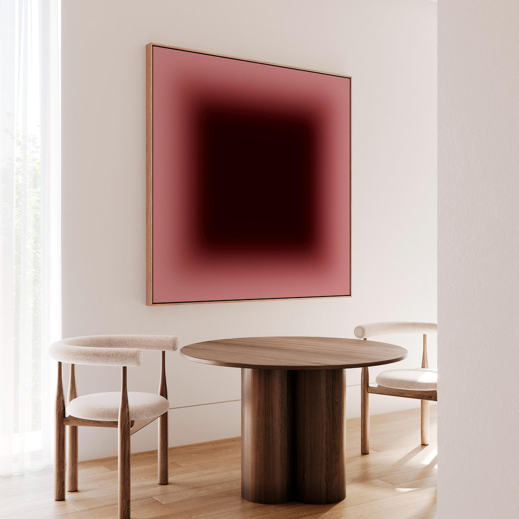 Dark Burgundy Canvas Wall Art, Framed Canvas, Dark Red Gradient Wall Decor, Large Abstract Wall Art