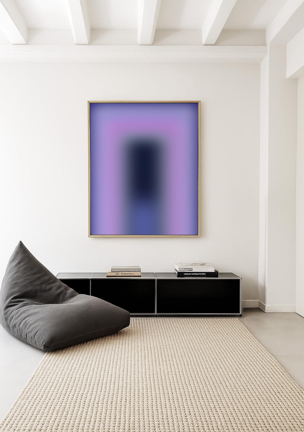 Purple Gradient Art Print, Lavender Blue Abstract Poster, Modern Wall Decor