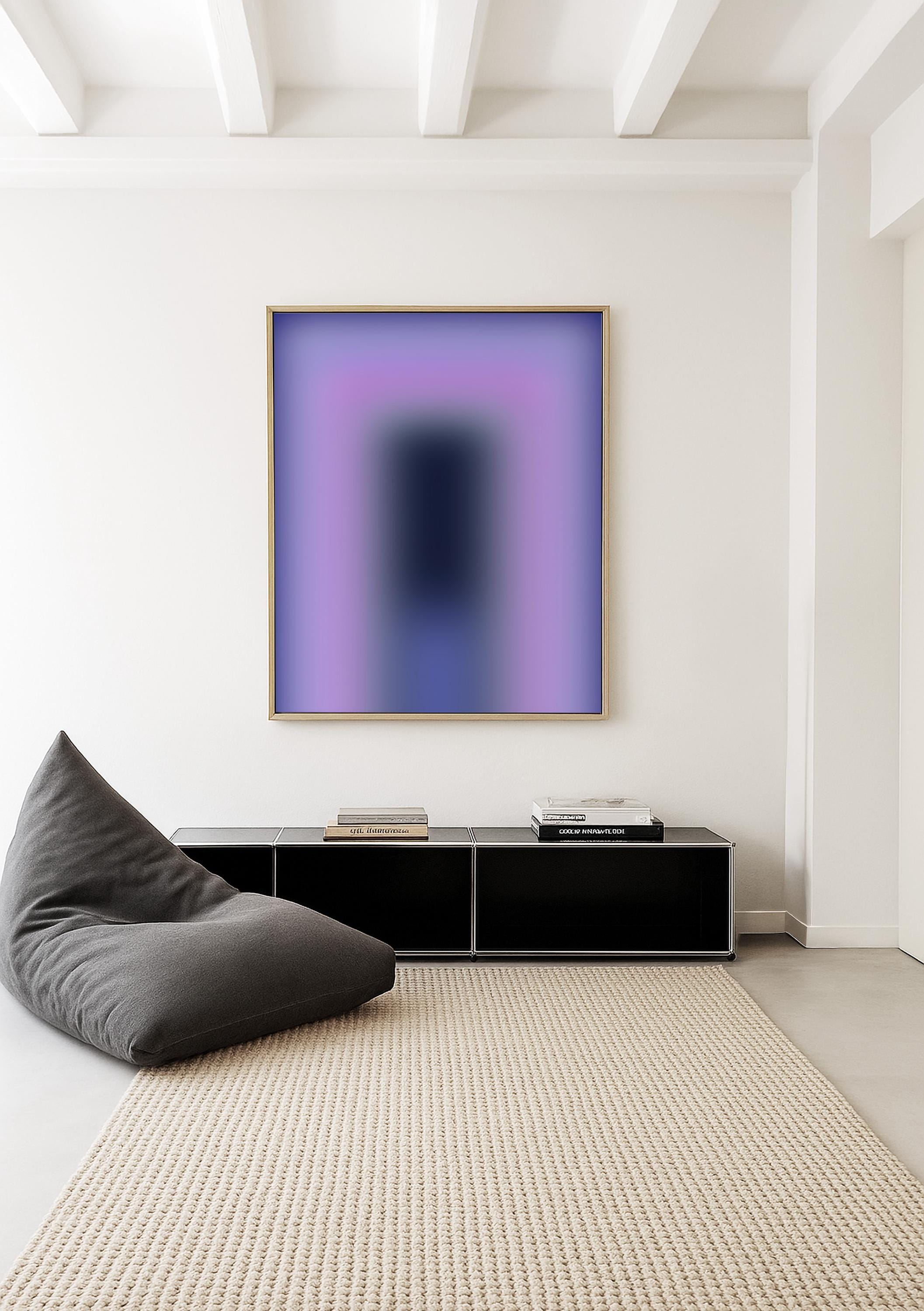 Purple Gradient Art Print, Lavender Blue Abstract Poster, Modern Wall Decor