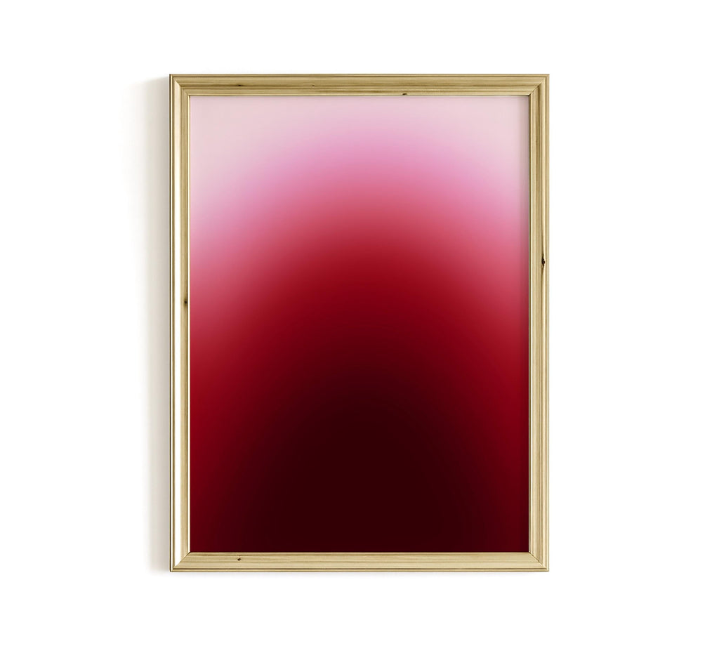 Red Gradient Abstract Art Print, Minimal Modern Wall Decor, Bold Contemporary Vertical Artwork Print