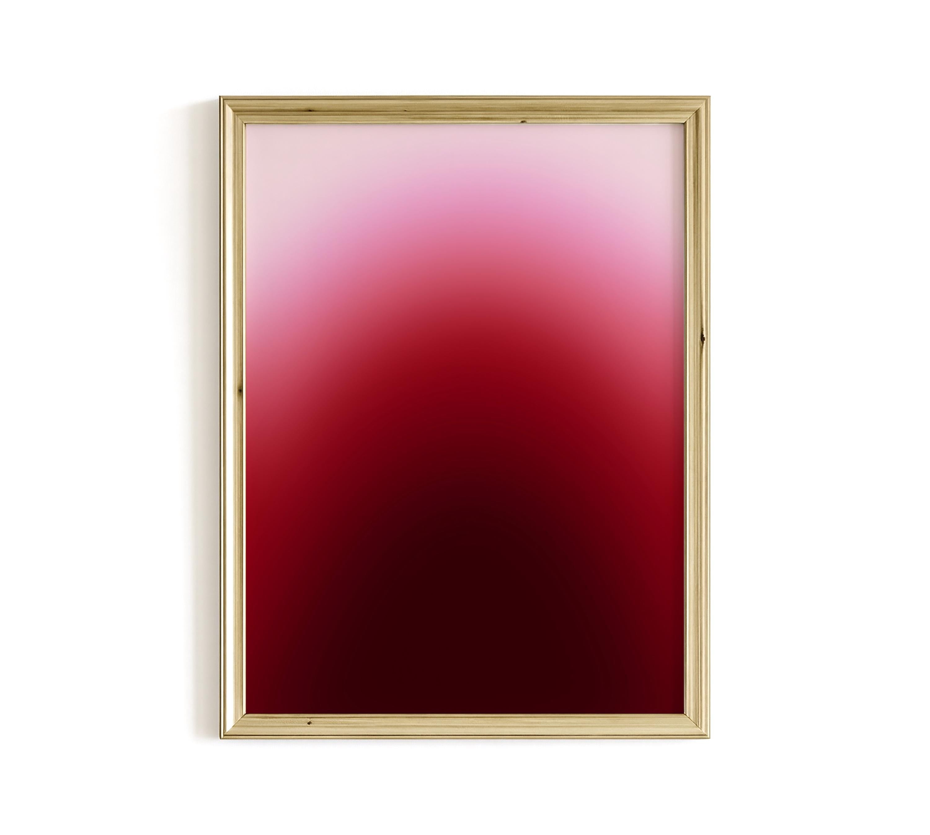 Red Gradient Abstract Art Print, Minimal Modern Wall Decor, Bold Contemporary Vertical Artwork Print