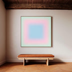 Pastel Wall Art, Mint Green Pink Blue Gradient Print, Minimalist Canvas Print, Square Abstract Wall Art