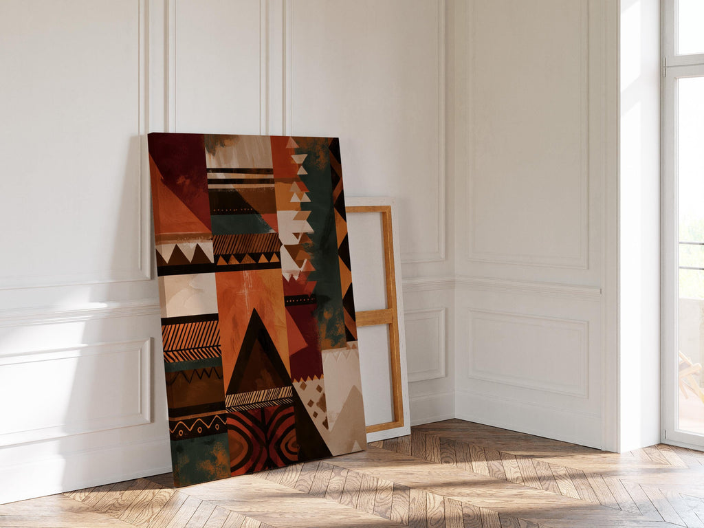 Afrocentric Wall Art Print, African Pattern Poster, Tribal Geometric Decor