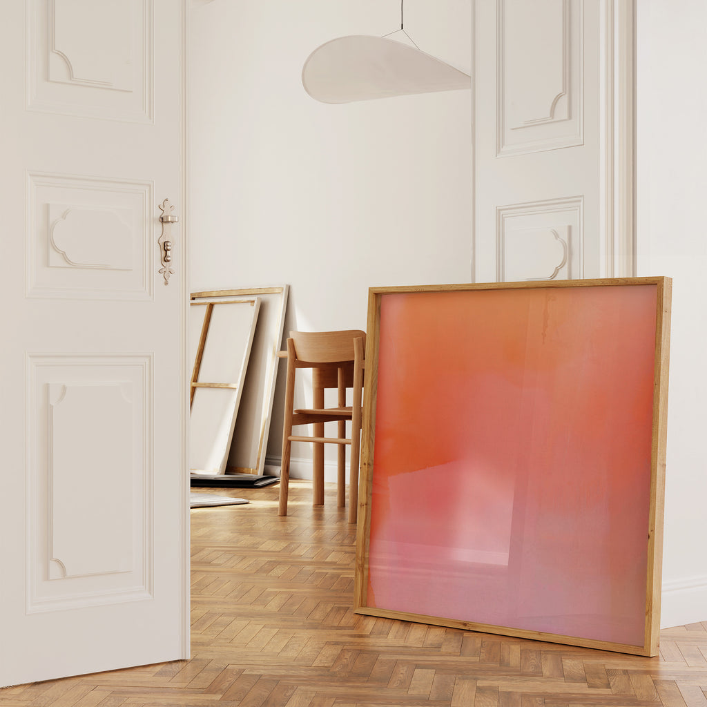 Orange Pink Abstract Wall Art