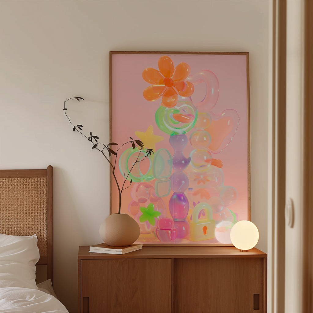 Playful Pastel Glass Shapes Abstract Artwork - And A Little More