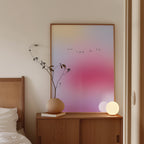 Gradient Quote Art Print, Pink Gradient Poster, You Are My Favorite Place To Be, Romantic Bedroom Wall Art, Physical Art Print