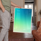 Blue Green Gradient Poster, Minimalist Abstract Print, Modern Color Field Wall Art