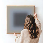 Neutral Gray Wall Art, Stone Moss Gradient Print, Minimalist Framed Wall Art, Canvas Print, Earthy Art