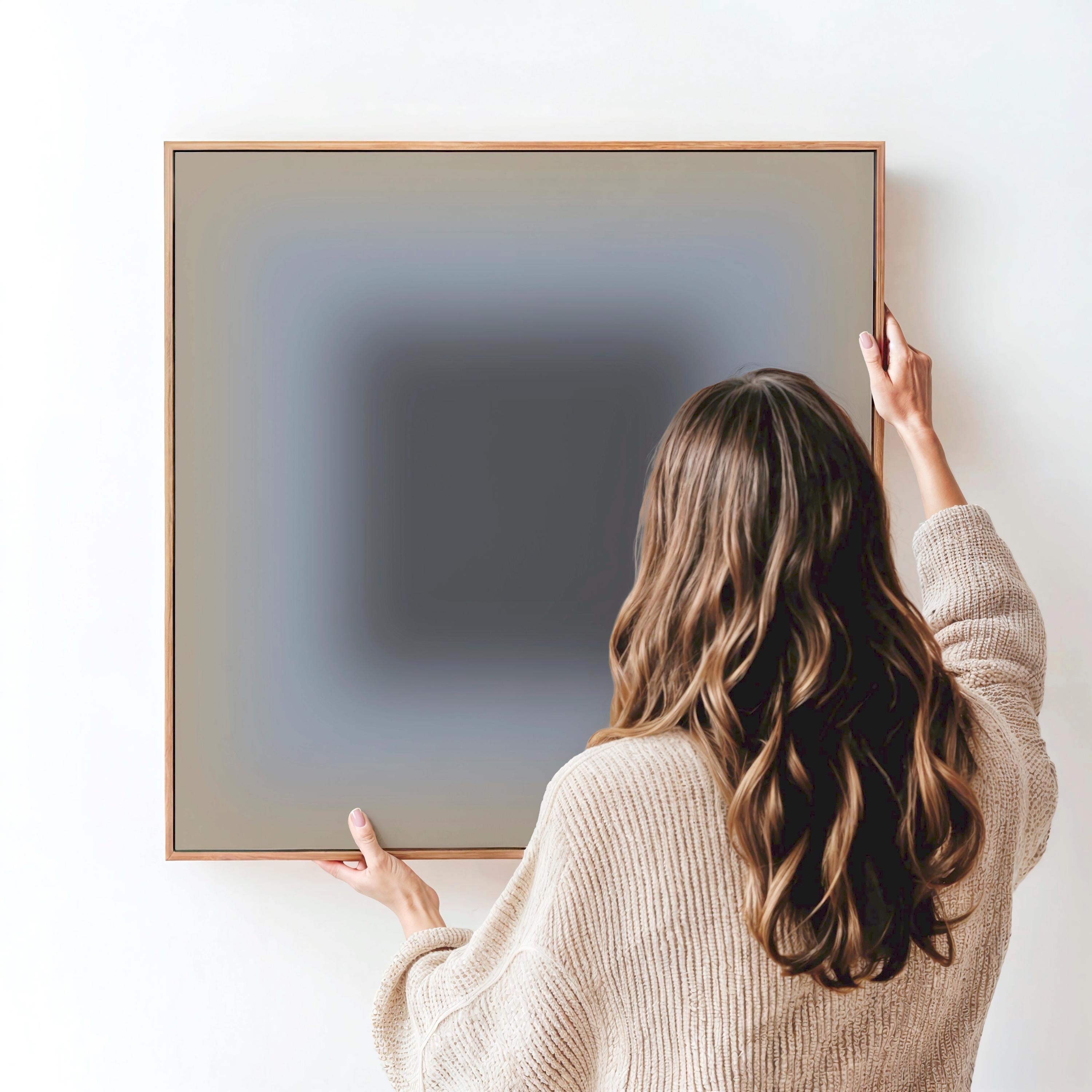 Neutral Gray Wall Art, Stone Moss Gradient Print, Minimalist Framed Wall Art, Canvas Print, Earthy Art