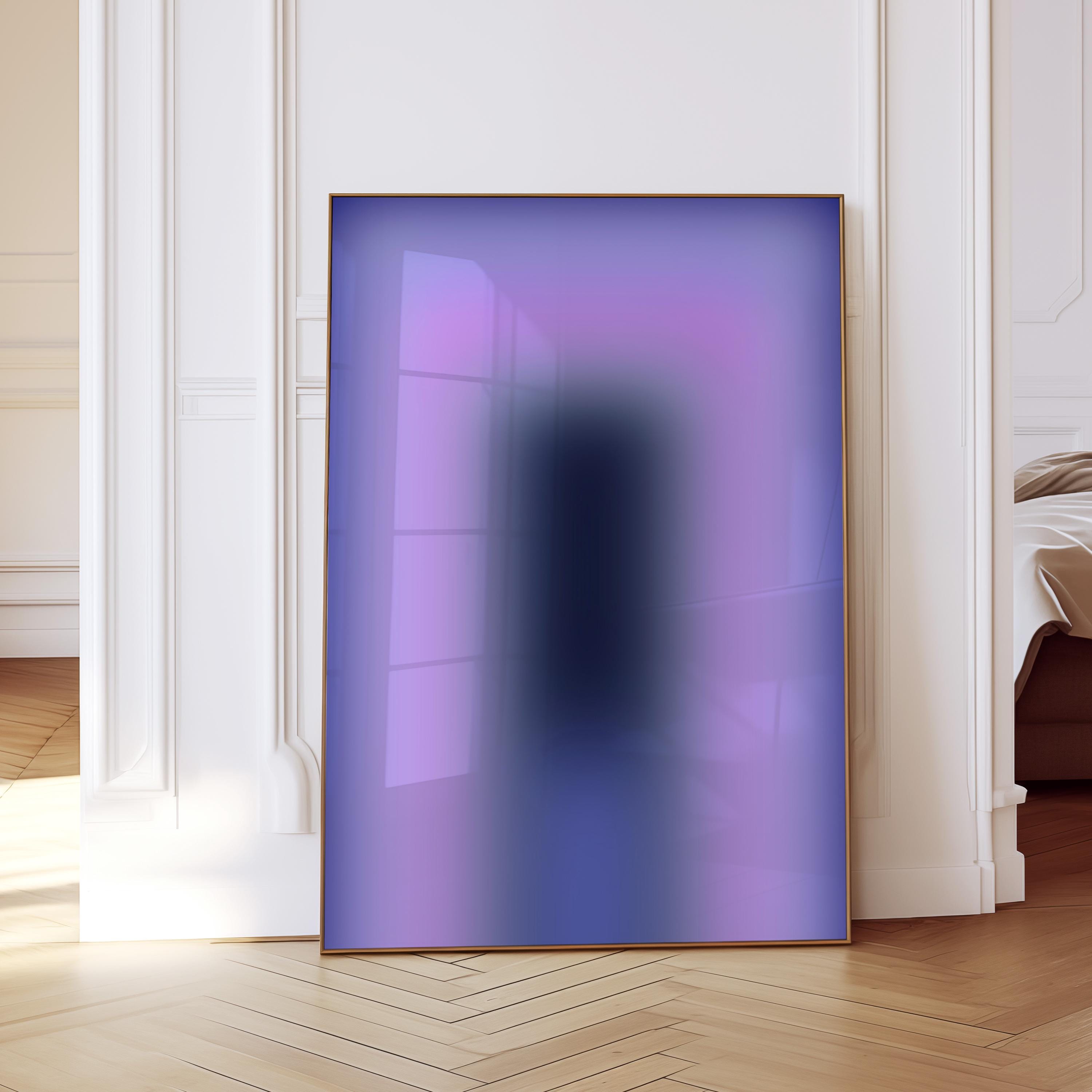 Purple Gradient Art Print, Lavender Blue Abstract Poster, Modern Wall Decor