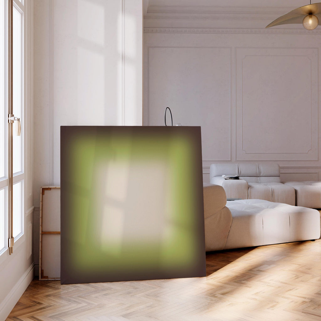 Avocado Green Wall Art, Minimalist Gradient Print, Earthy Framed Wall Art, Square Canvas Print