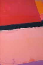 Abstract Color Block Painting Print, Pink Red Textured Brush Stroke Art, Modern Wall Decor