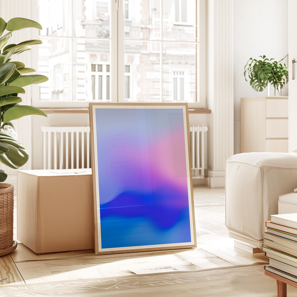 Blue Purple Gradient Wall Art Printable, Abstract Ocean Inspired Poster, Minimalist Calm Decor, Modern Aesthetic Print