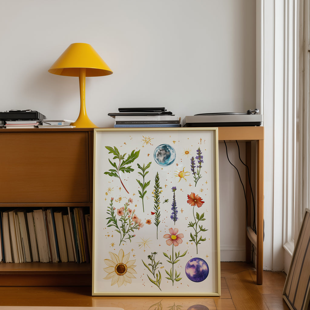 Cosmic Florals – Celestial Botanical Wall Art - And A Little More