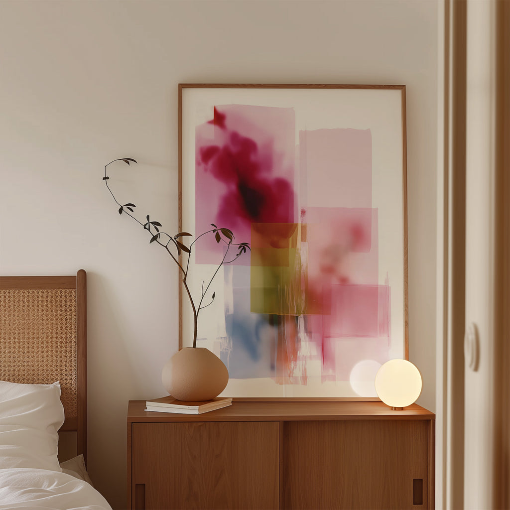 Rose Olive Blocks - Framed Canvas - And A Little More