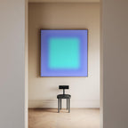 Aqua Gradient Art Print, Turquoise Blue Abstract, Modern Square Wall Decor