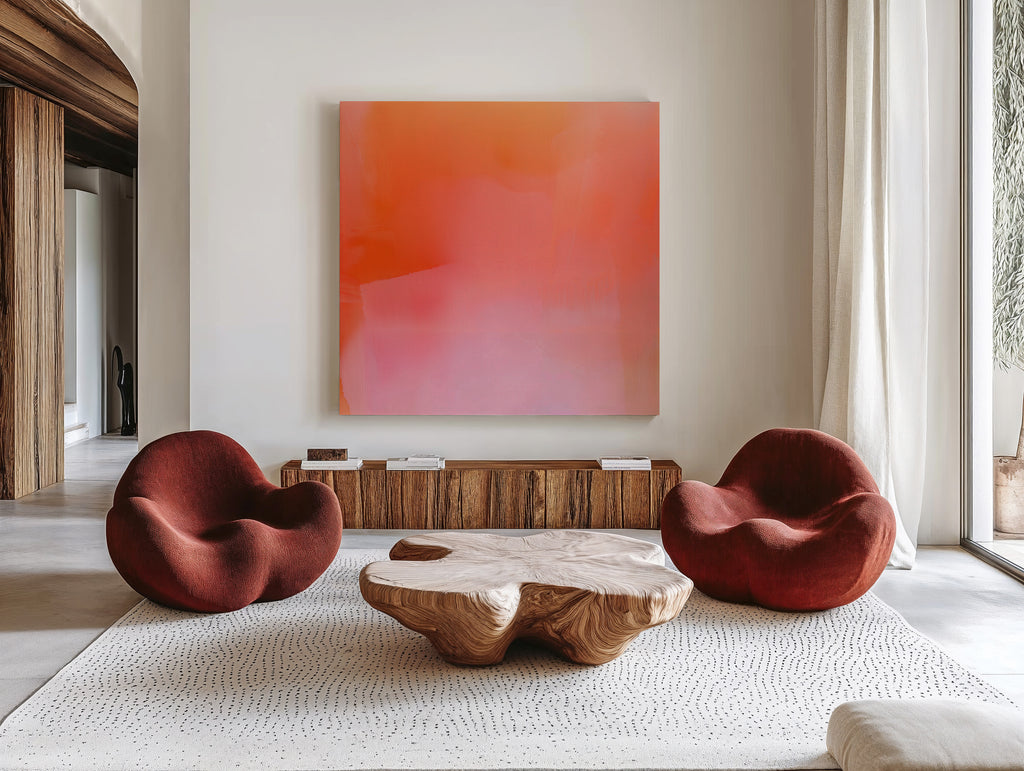 Orange Pink Abstract Wall Art