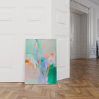 Abstract Wall Art Print, Pastel Abstract Painting, Colorful Modern Decor, Mint Green Pink Printable Wall Art