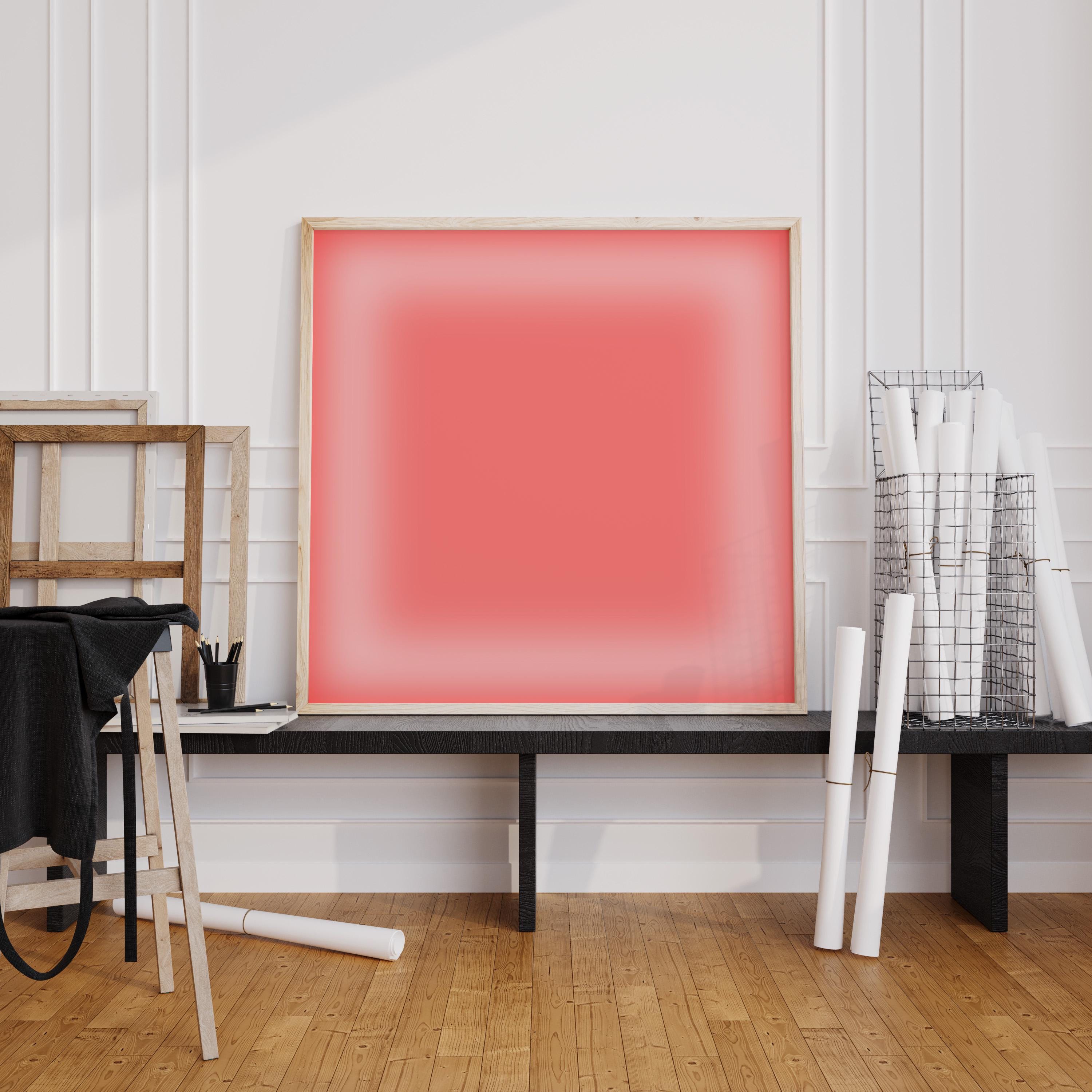 Pink Gradient Abstract Wall Art Printable, Blush Minimalist Poster, Modern Bedroom Bathroom Office Decor, Digital Download
