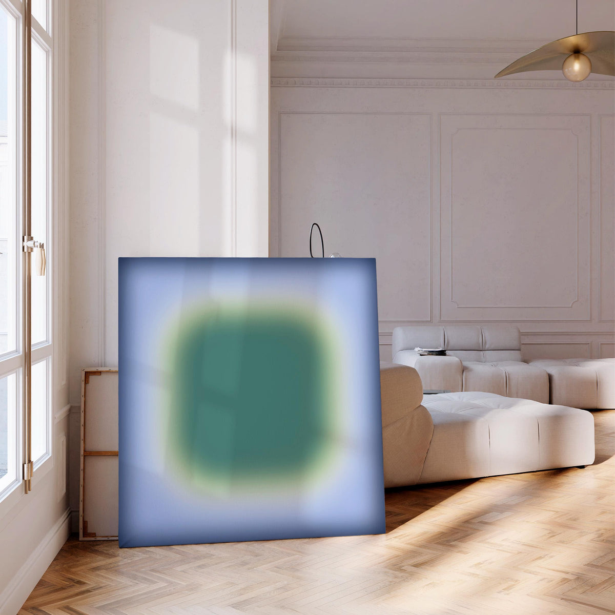 Calm Abstract Art Print, Blue Green Gradient, Coastal Minimal Wall Decor