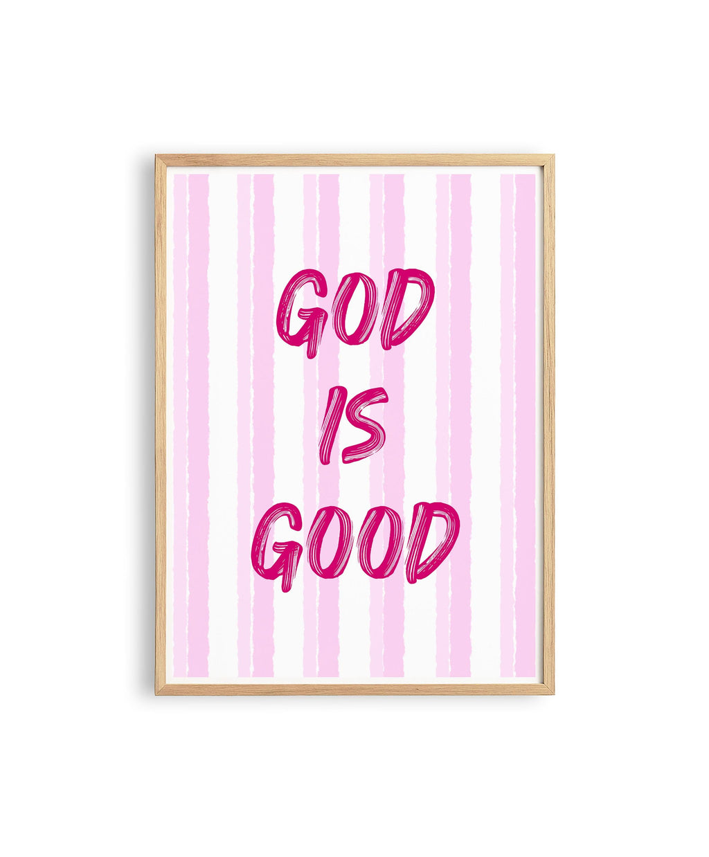God Is Good Print, Christian Wall Art, Pink Faith Poster