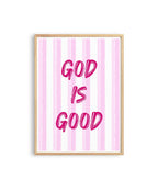 God Is Good Print, Christian Wall Art, Pink Faith Poster