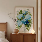 Hydrangea Wall Art Print, Botanical Flower Decor for Bedroom or Office