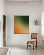 Green Orange Gradient Abstract Wall Art, Modern Minimalist Color Field Poster
